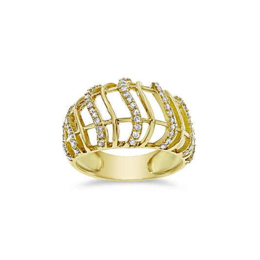 14K Yellow Gold Wide Dome Ring