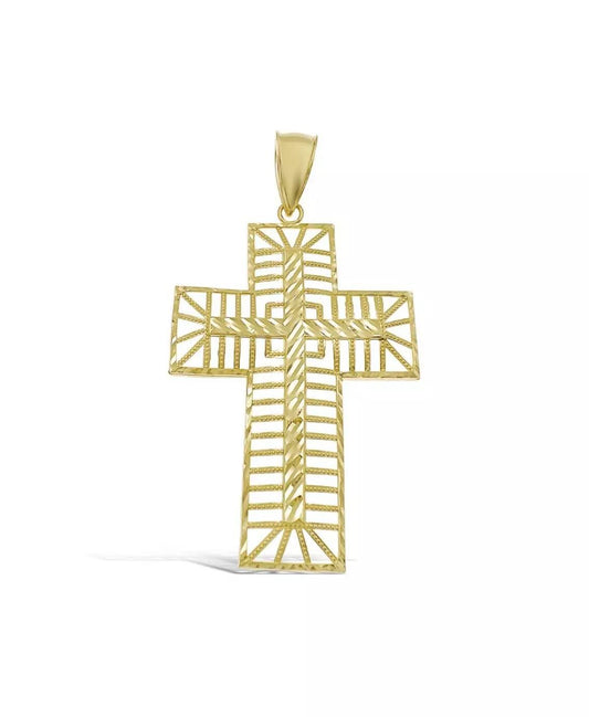10K Yellow Gold Openwork Cross Pendant