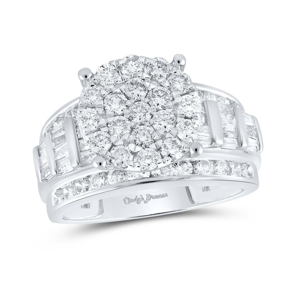 2.00ctw Diamond Round Cluster Ring 10K White Gold