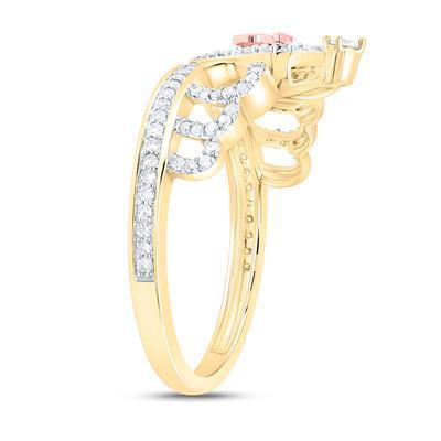 0.33ctw Diamond Crown Quinceanera 15 Years Birthday Ring 10k Yellow Gold