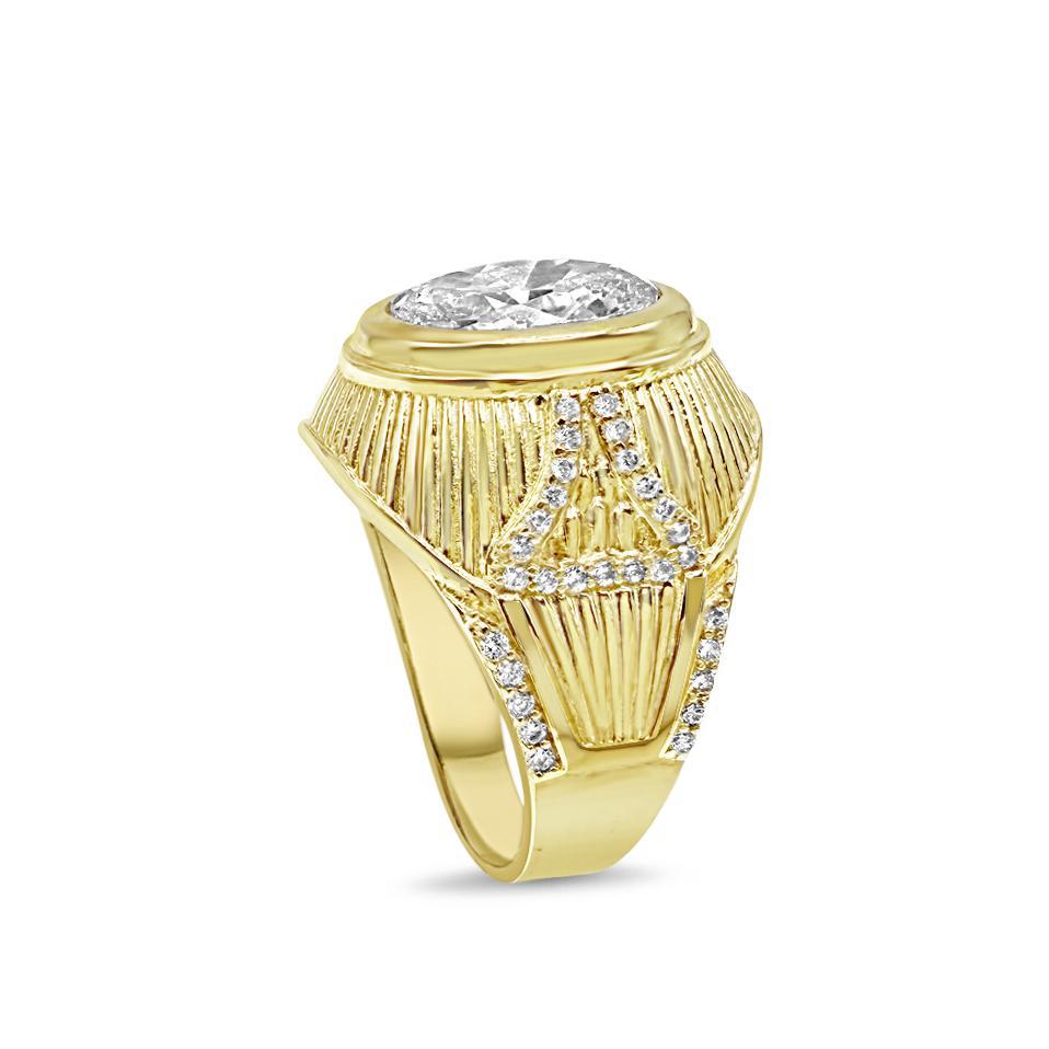 10k Yellow Gold Oval Signet Pinky Ring