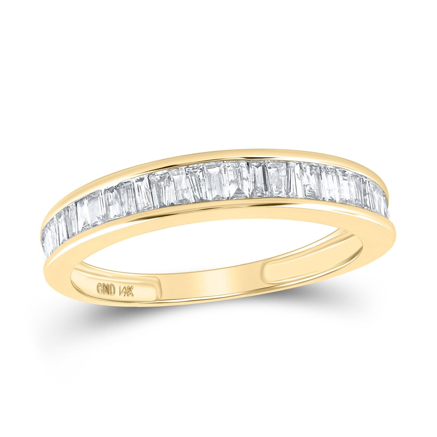 0.51ctw Baguette Diamond Wedding Anniversary Band Ring Womens 14K Yellow Gold