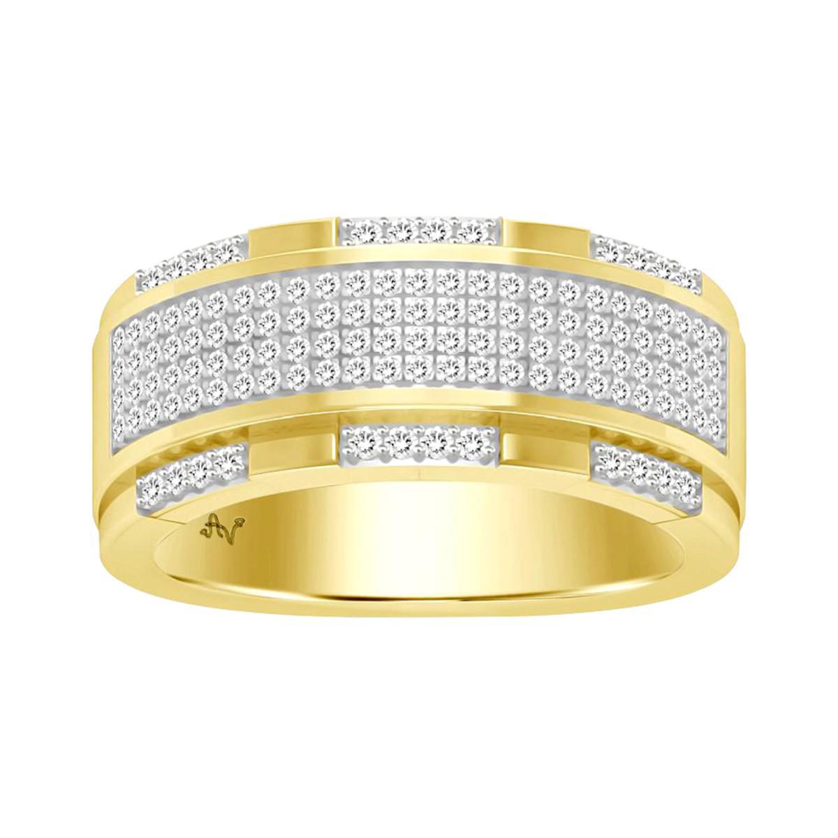 0.50cttw Natural Diamond Round Wedding Mens Band Ring 10k Yellow Gold