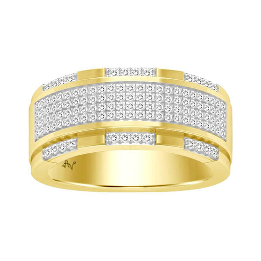 0.50cttw Natural Diamond Round Wedding Mens Band Ring 10k Yellow Gold