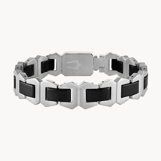 Bulova Ceramic Black Link Bracelet Stainless Steel BVB1056-XSTNA
