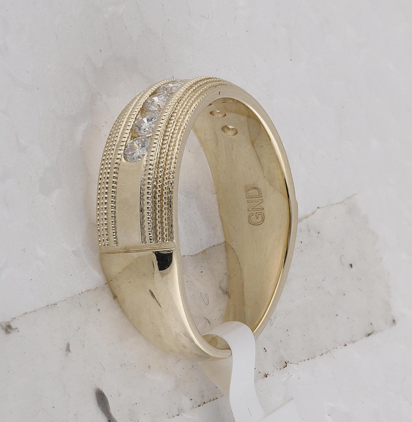 0.50ctw Diamond Wedding Anniversary Mens Band 10k Yellow Gold