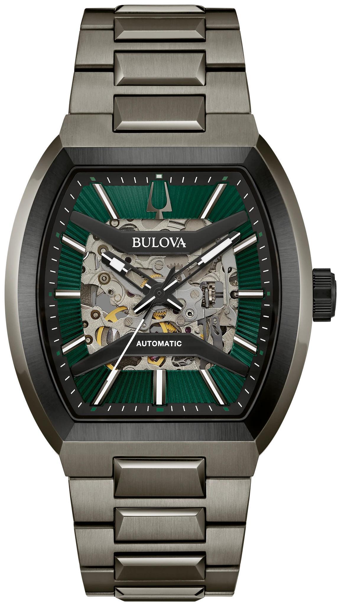 Bulova Maquina Automatic Full Skeleton 40mm Green Dial Men's Watch 98A321