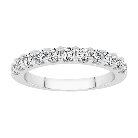 0.75cttw Round Diamond Single Row Womens Wedding Ring Band 14k White Gold