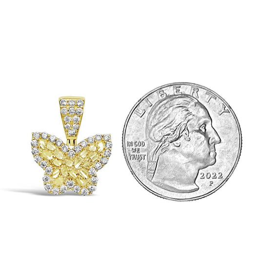 10K Yellow Gold Nugget Butterfly Pendant