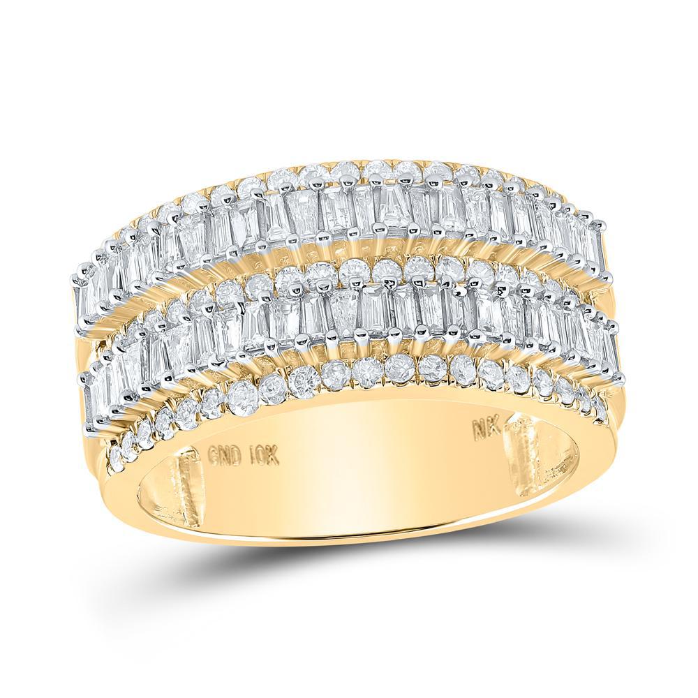 1.57Ctw Baguette Diamond Men's Wedding Band 10k Yellow Gold