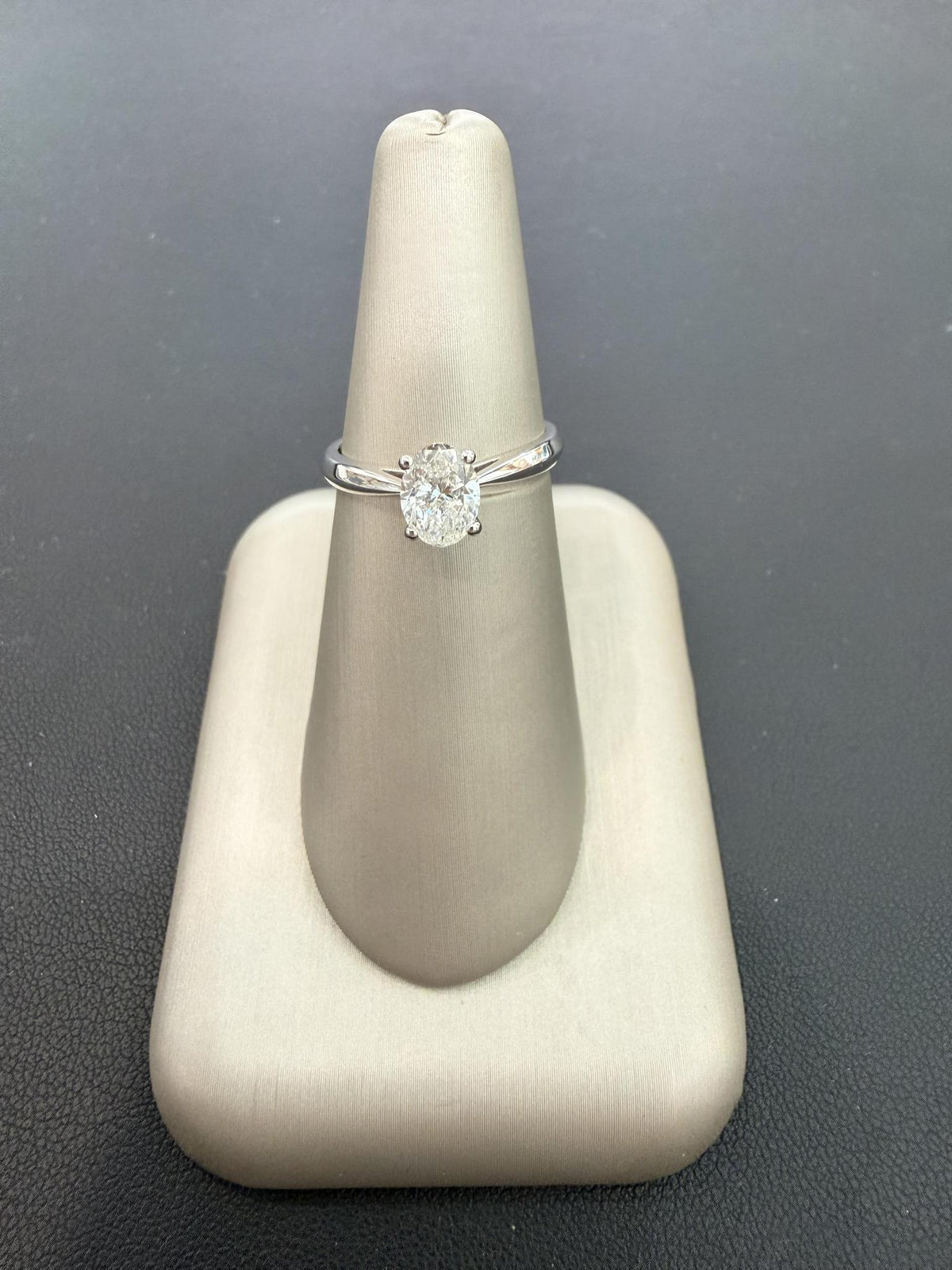1.01ct GIA Certified Natural Oval Diamond Solitaire Engagement Ring 14K White Gold