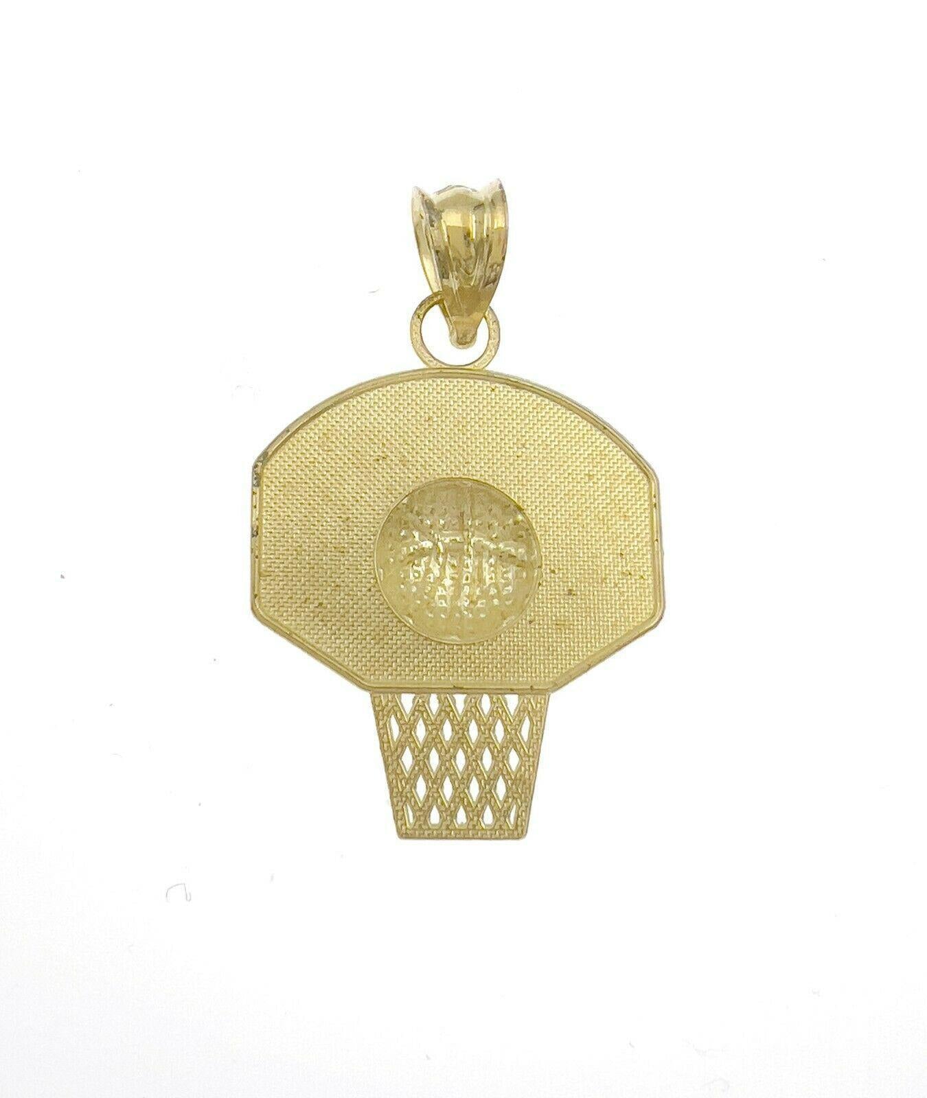 Basketball Sport Pendant Charm 10k Yellow Gold 1.1 inch