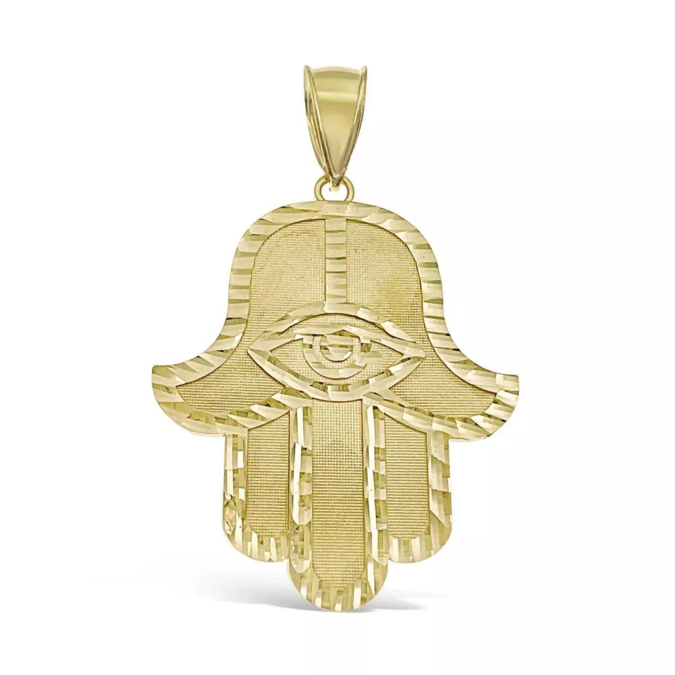 10k Yellow Gold Hamsa Pendant