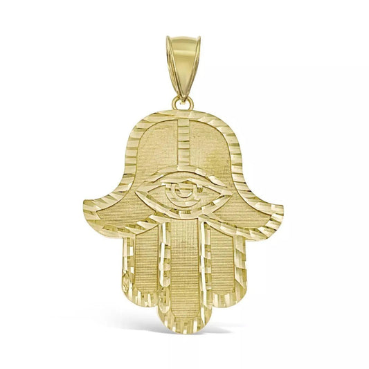 10k Yellow Gold Hamsa Pendant