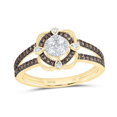 0.50ctw Chocolate Diamond Womens Ring 10k Yellow Gold