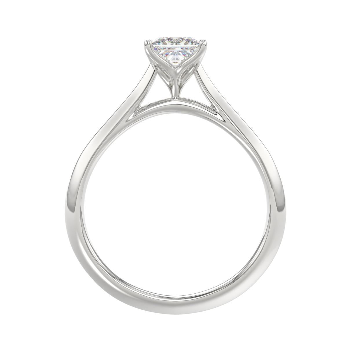 1 ct Lab Grown Princess Diamond Solitaire Engagement Ring 14k White Gold