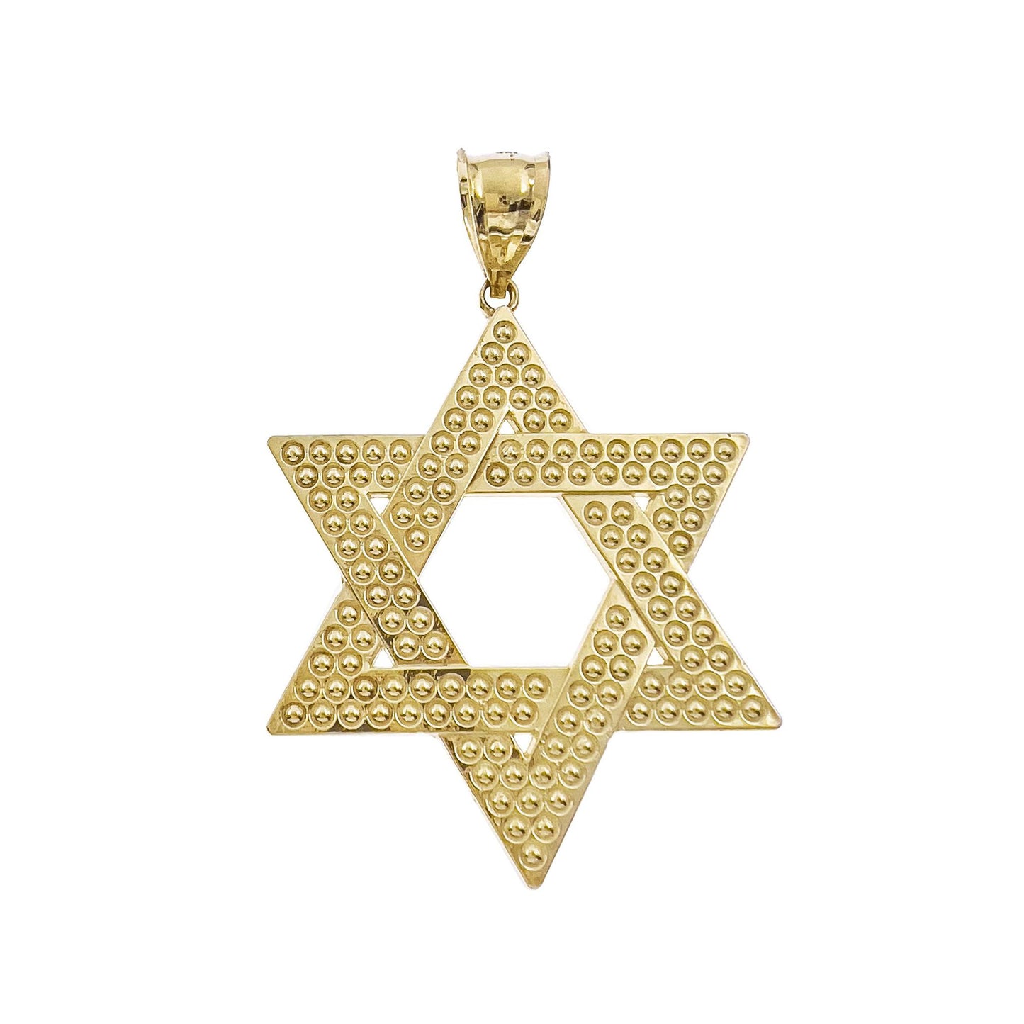 10k Yellow Gold Star of David Pendant 2"