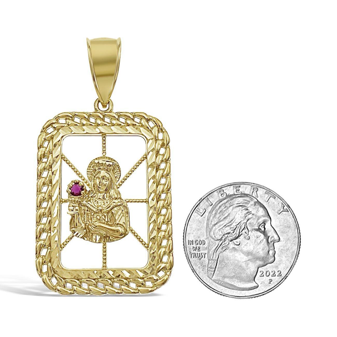 10k Yellow Gold St Barbara Pendant Religious Charm