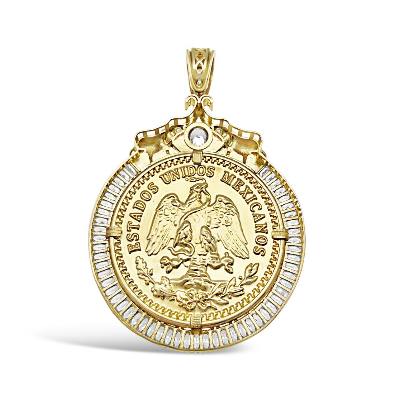 10K Yellow Gold 50 Pesos Centenario Coin Pendant