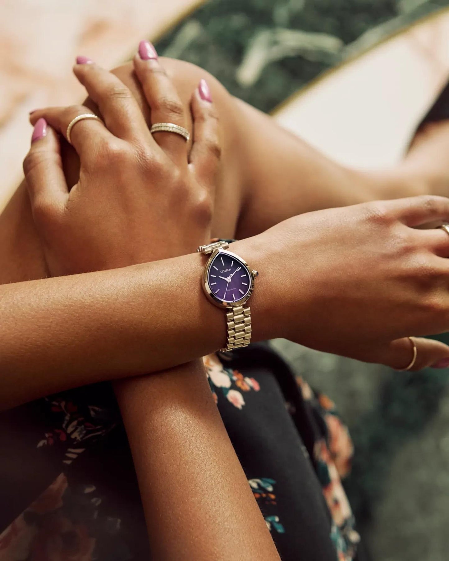 Citizen L Rainell Eco Drive Purple Dial Womens Watch EM1200-55X