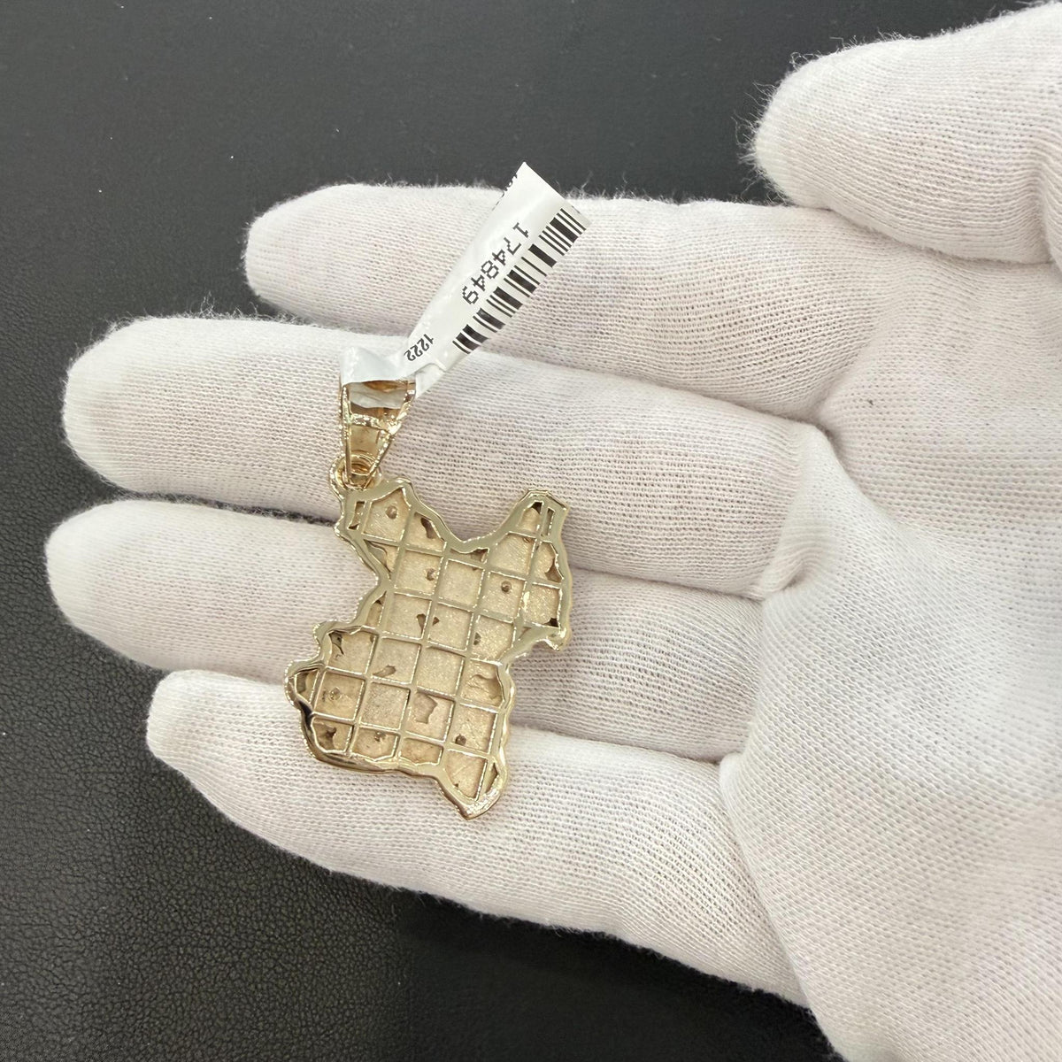 0.62ctw Diamond Texas State Map Pendant 10K Yellow Gold