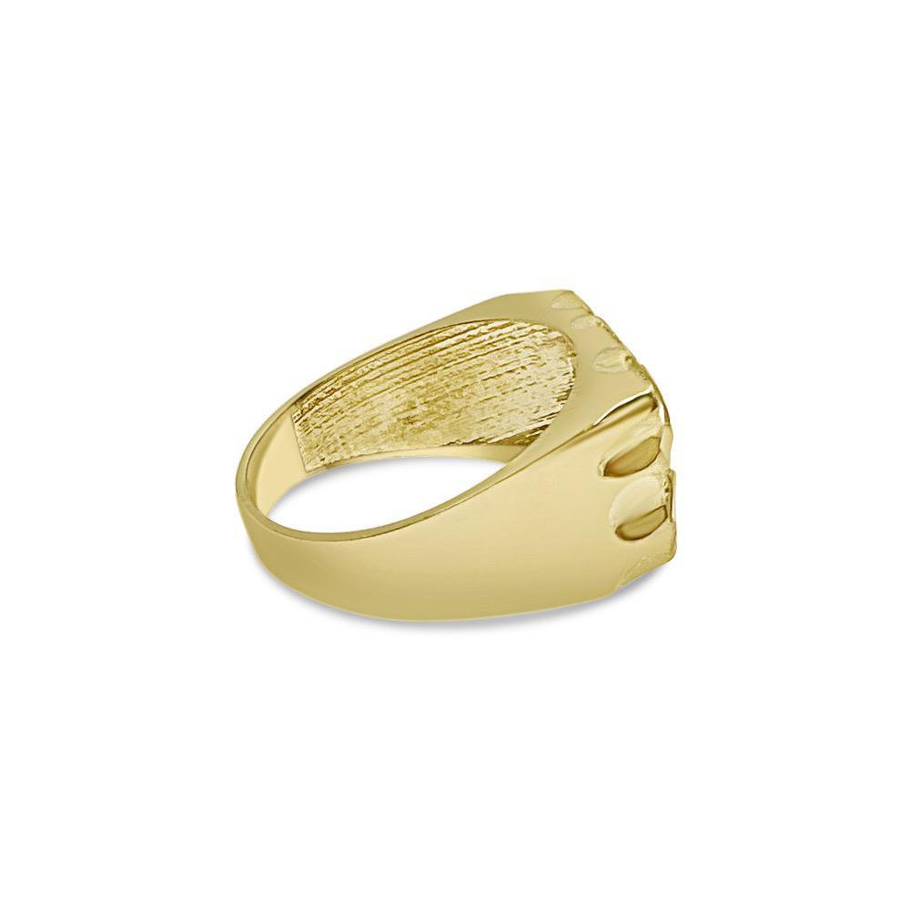 Nugget Ring Rectangular 10k Gold Men's Band Size 10