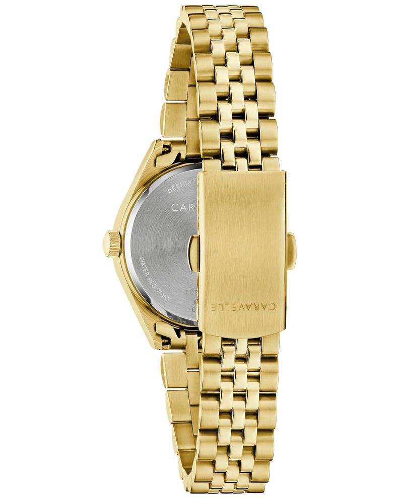 Caravelle Classic Gold tone Champagne Dial Womens Watch 44M117