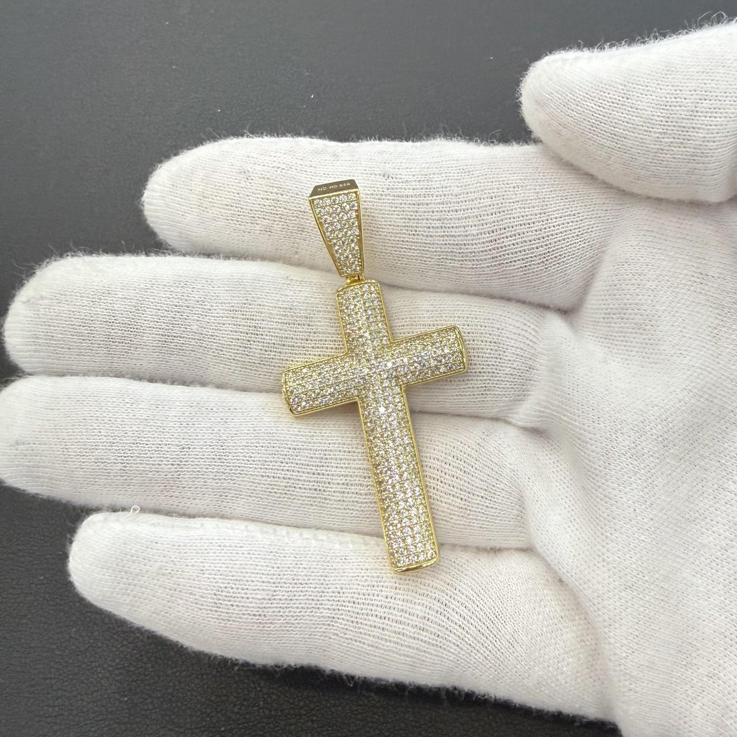 Cross Pendant 925 Sterling Silver Gold Plated