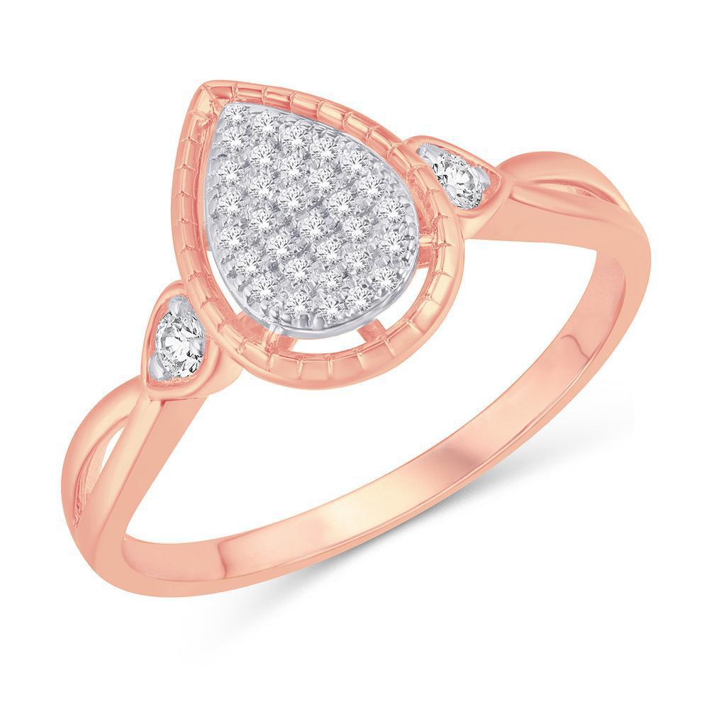 Diamond Pear Cluster Halo Ring 10K Rose Gold
