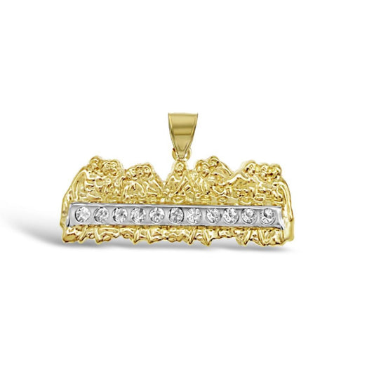 10K Yellow White Gold Last Supper Religious Pendant