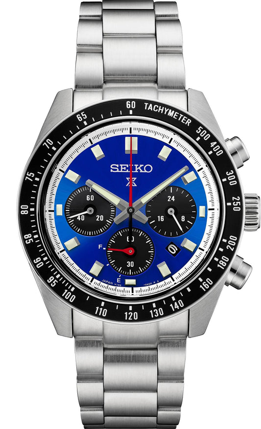 Seiko Prospex Speedtimer Solar Chronograph Blue Dial Mens Watch SSC931