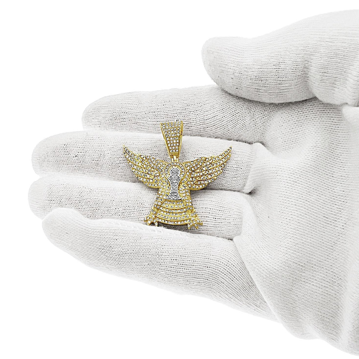 0.82ctw Diamond Eagle Pendant 10K Yellow Gold