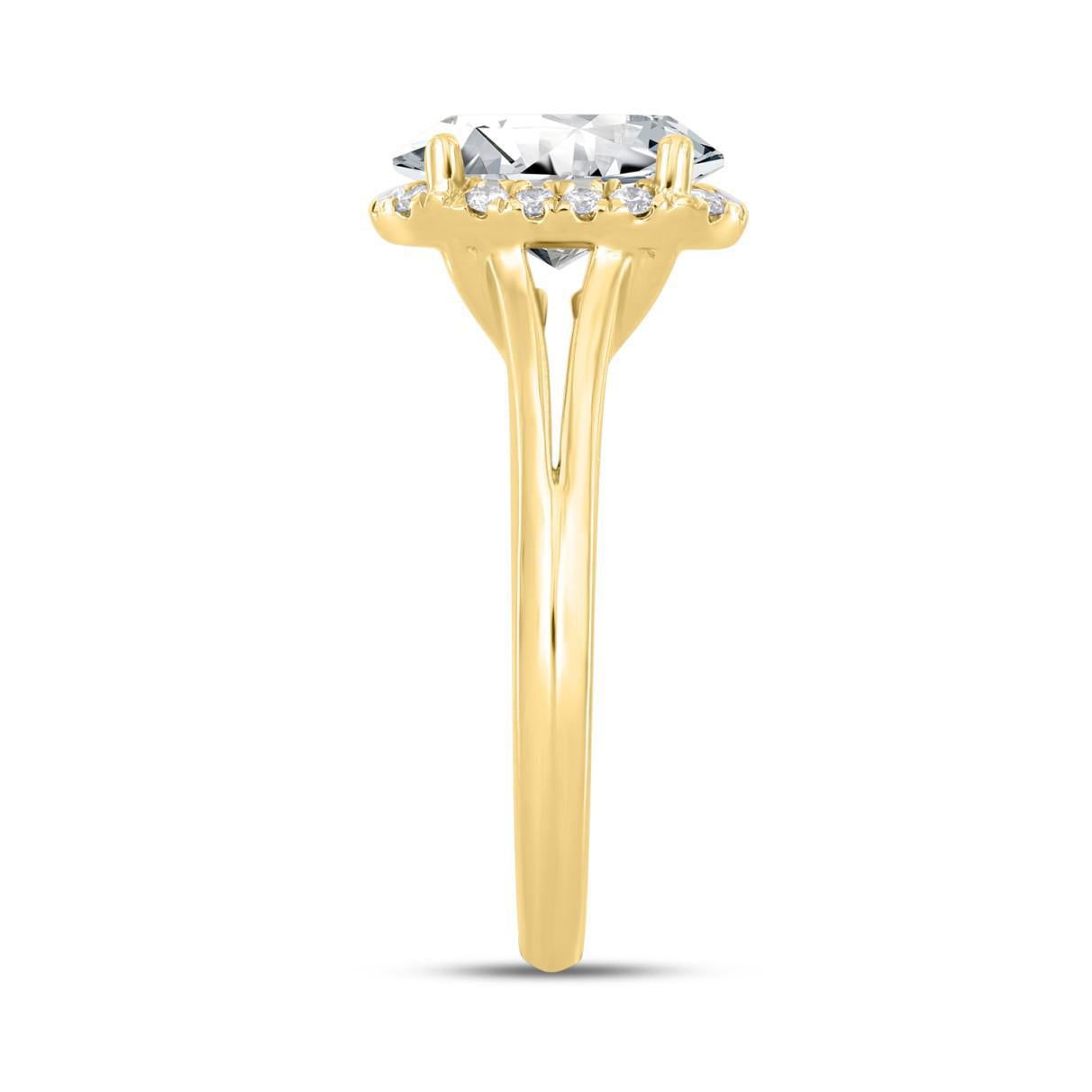2.15 cttw Lab Grown Diamond Oval Halo Engagement Ring 14k Yellow Gold