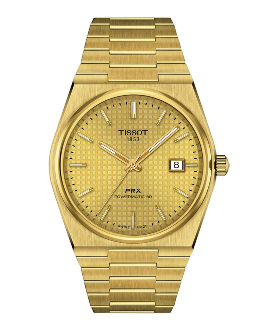 Tissot PRX Powermatic 80 Gold Tone Watch T1374073302100