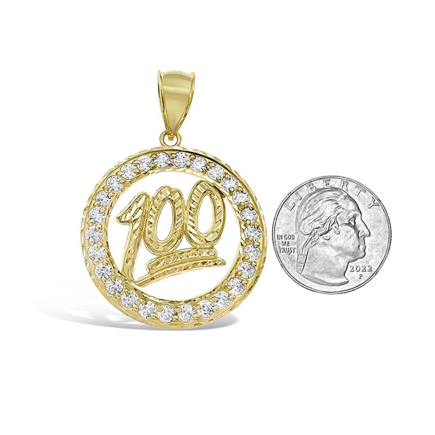 10k Yellow Gold 100 Emoji Pendant