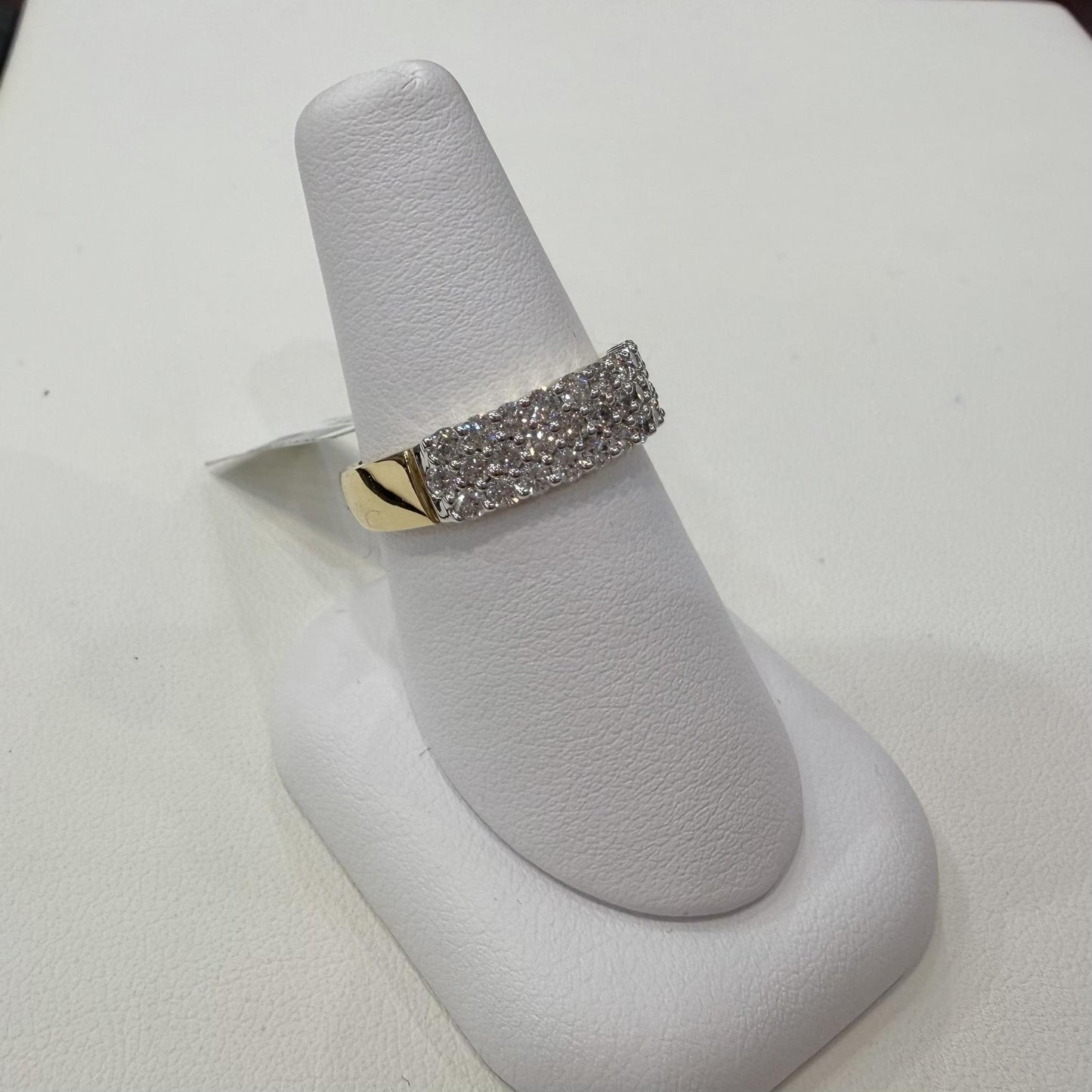 1ctw Diamond Multi-Row Wide Band in 14K Yellow Gold