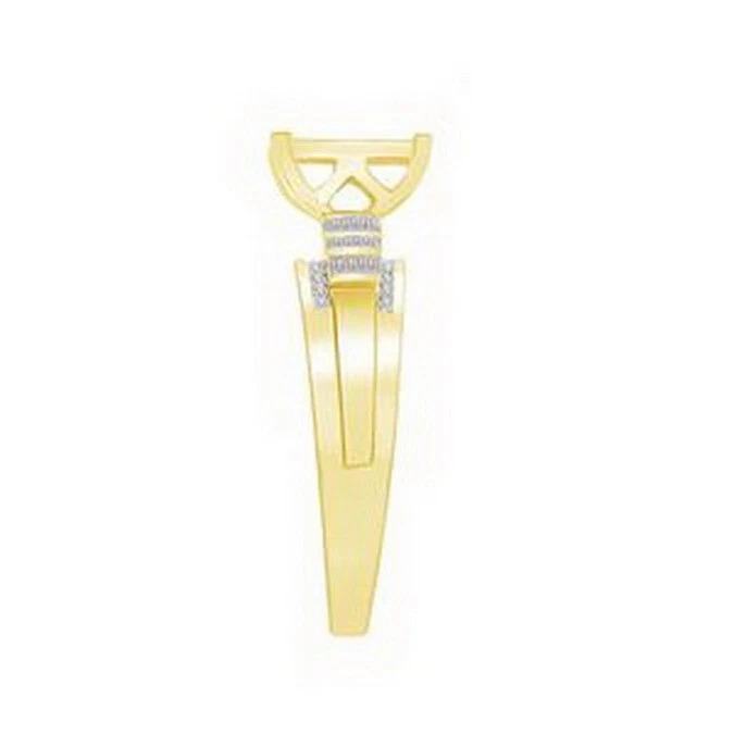 0.50cttw Round / Baguette Diamond Square Engagement Ring 10k Yellow Gold