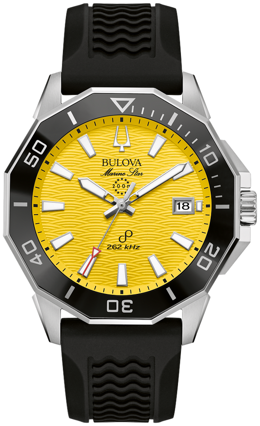 Bulova Marine Star Precisionist Sport Mens Yellow Dial Watch 96B431