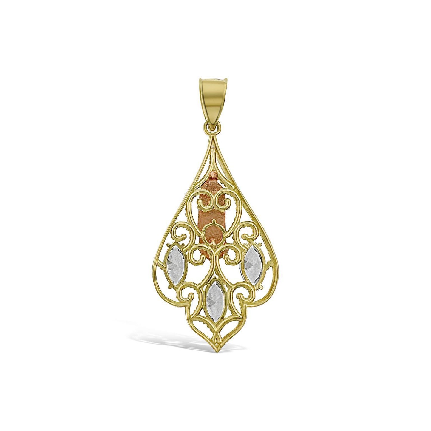 14k Two tone Gold Virgin Mary Pendant