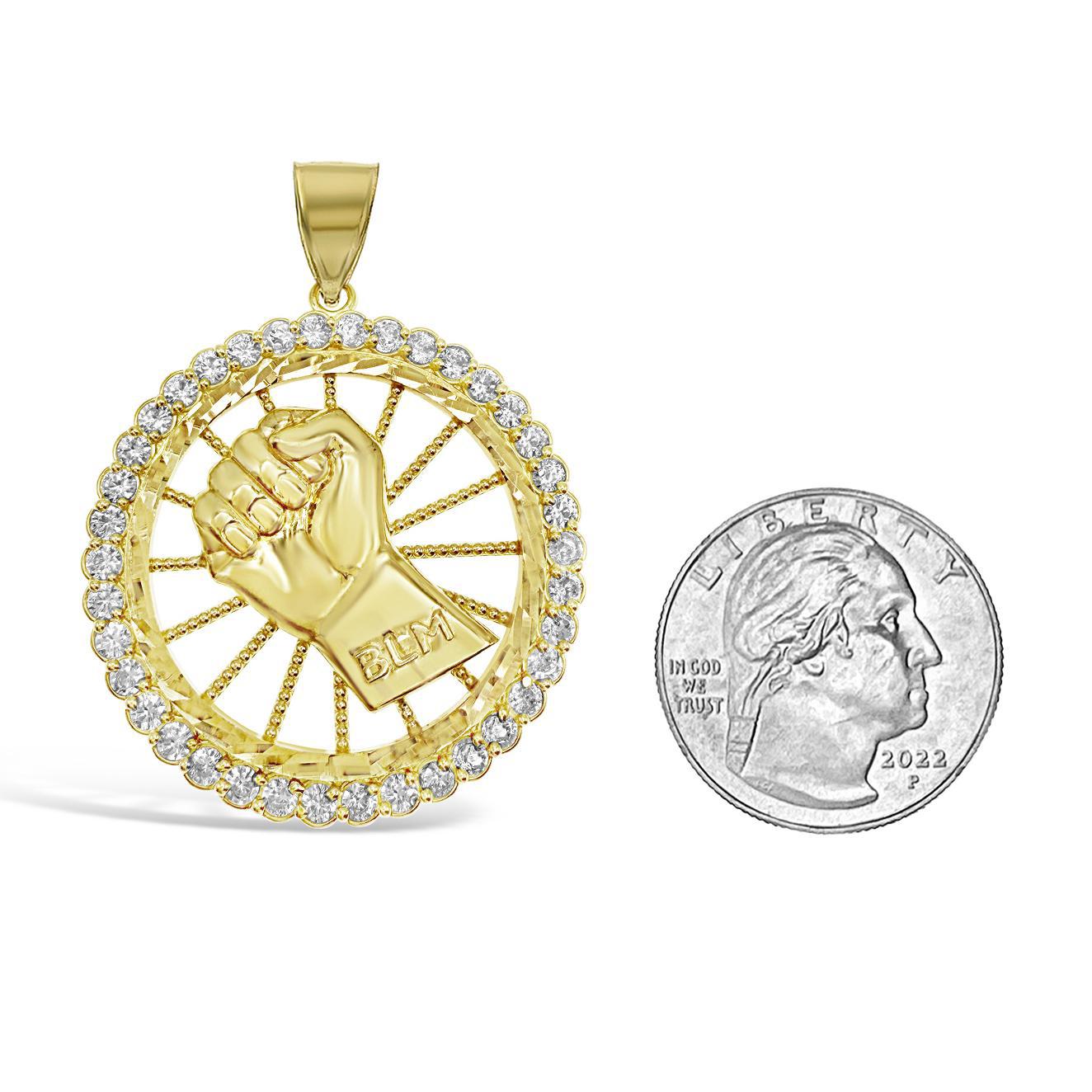 BLM Pendant Black Lives Matter Real 10k Yellow Gold