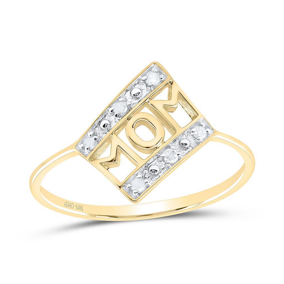 10k Yellow Gold Diamond Mom Mother Ring