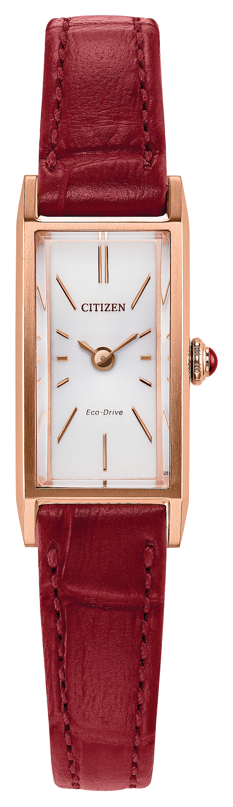 Citizen Fio Eco-Drive Rectangle White Dial Womens Watch EG7123-01A