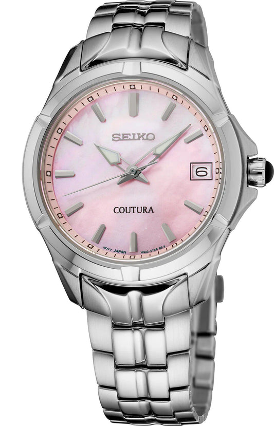 Seiko Coutura Mother of Pearl Pink Dial Watch SUR585