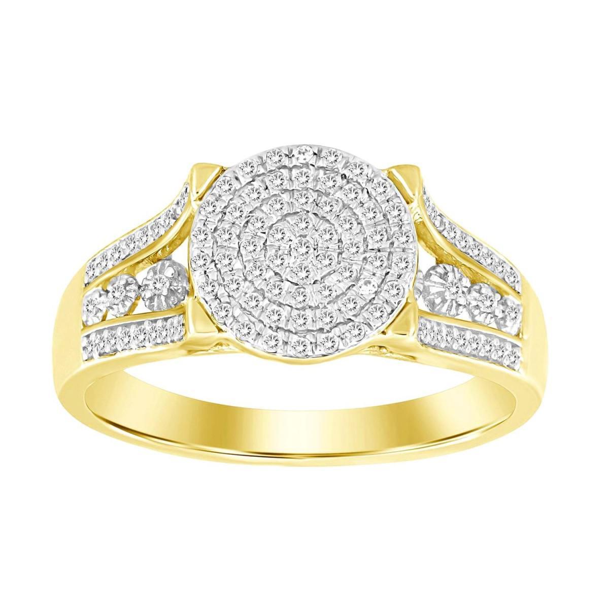 Diamond Round Engagement Ring 10k Yellow Gold 0.20cttw