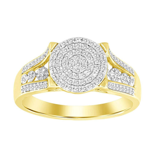 Diamond Round Engagement Ring 10k Yellow Gold 0.20cttw