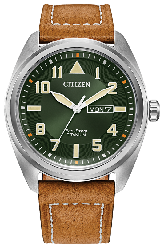 Citizen Garrison Eco-Drive Green Dial Mens Watch BM8560-02X