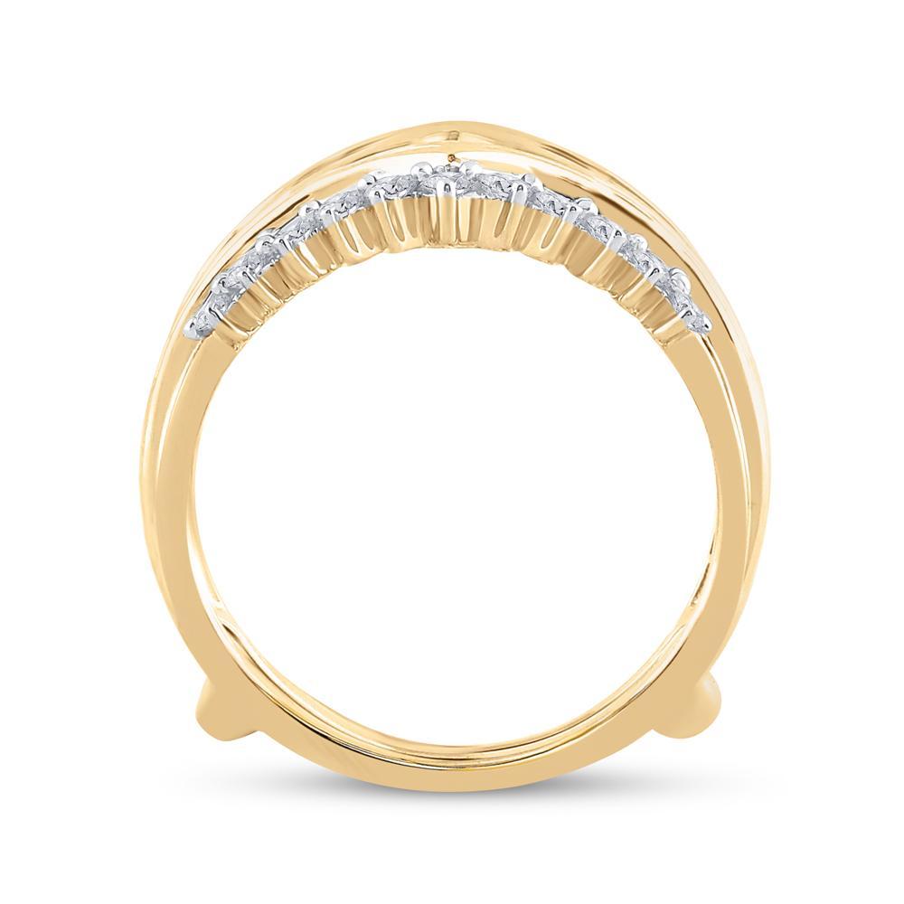 0.75ctw Diamond Wrap Guard Enhancer Wedding Womens Ring Band 14k Yellow Gold
