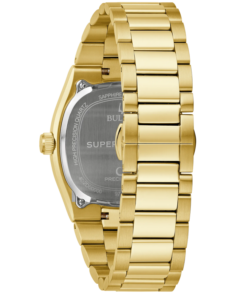Bulova Super Seville Gold Tone Green Dial Mens Watch 97B237