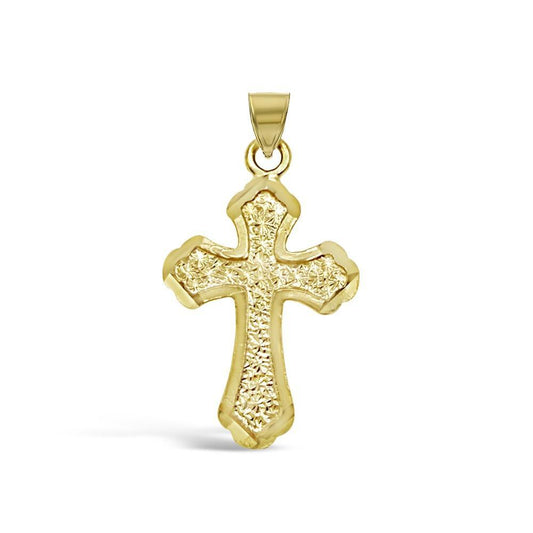 10k Yellow Gold Cross Pendant Charm 1"