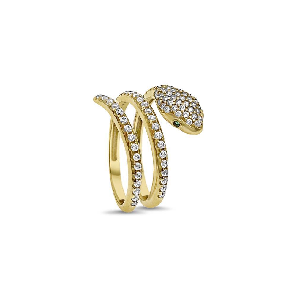 10k Yellow Gold Wrap Snake Ring Band